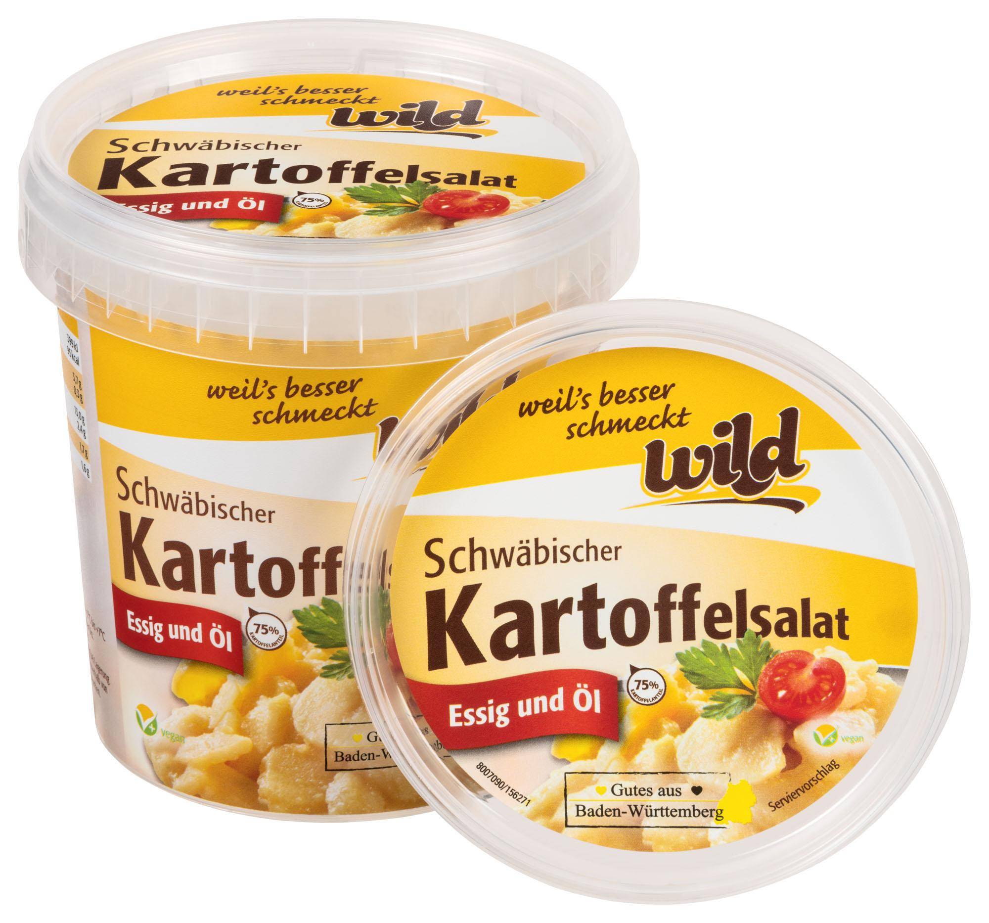 Wild - Kartoffelsalat "Schwäbisch", mit Essig und Öl, 750 g Becher